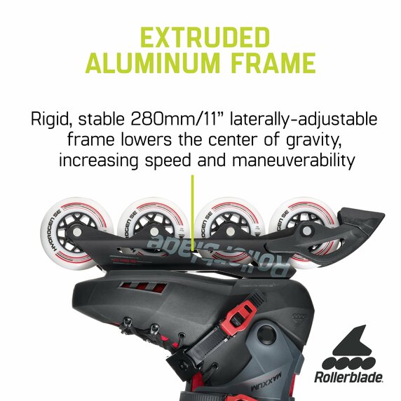 Rollerblade maxxum xt 2023 - MAXXUM XT 07371500741_Extruded Aluminum_2023 Info Graphic