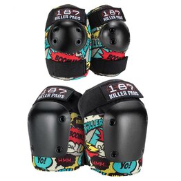 187 Killer Pads Combo Pack Knee & Elbow Comic Multi