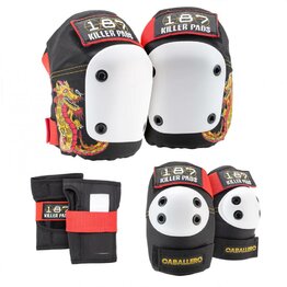 187 Killer Pads Jr. Six Pack Caballero Black/Red/Gold